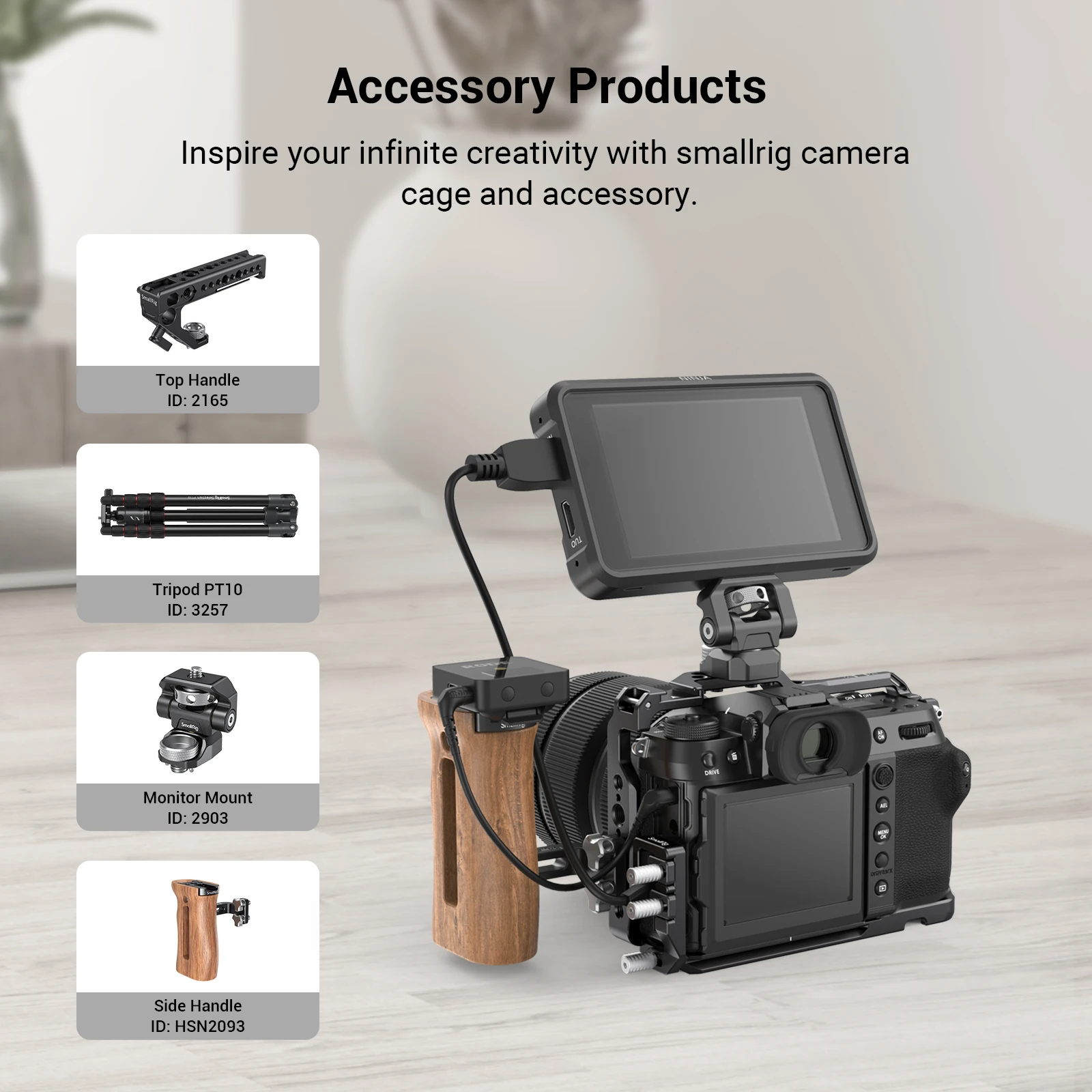 SmallRig Camera Cage for FUJIFILM GFX100S/GFX50S II with PE06 HDMI Cable Clamp Photography Aluminum Alloy Camera Cage 3715