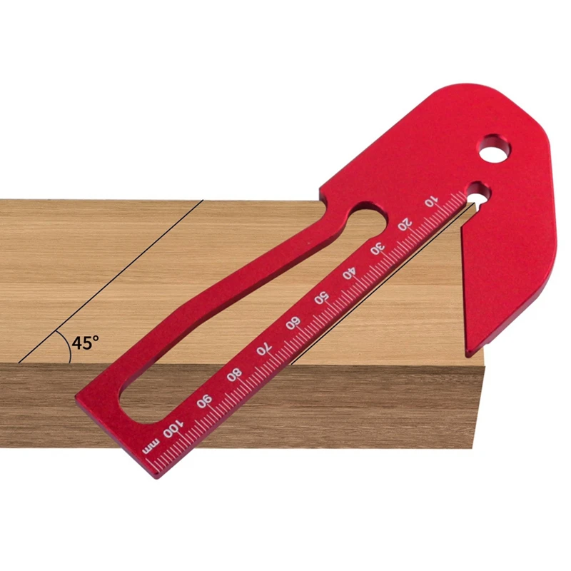 1 Piece Woodworking Square-Aluminum Alloy Center Scribe Precision Carpenter Ruler Center Finder