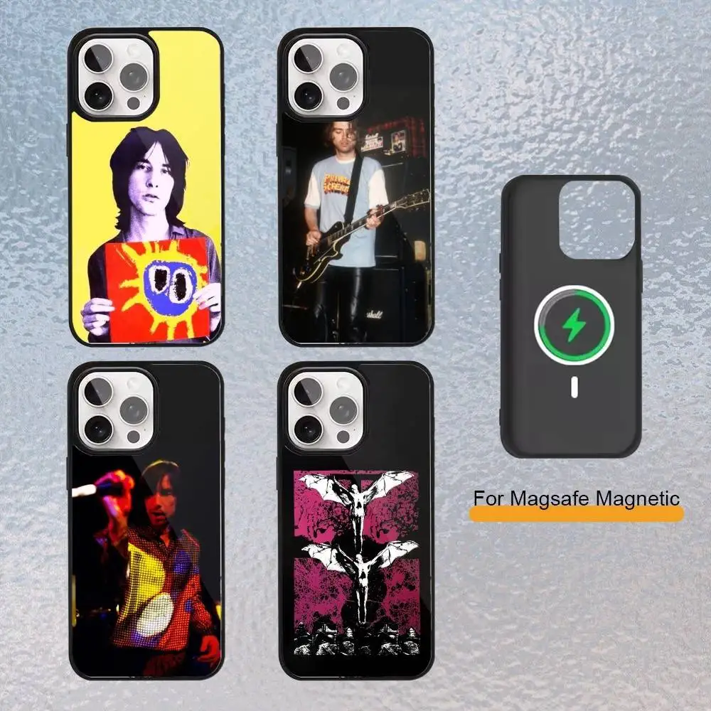 

Band P-Primal S-Scream Phone Case for iPhone 17,16,15,14,13,12,11 Plus,Pro Max Magnetic Wireless Charging Cover