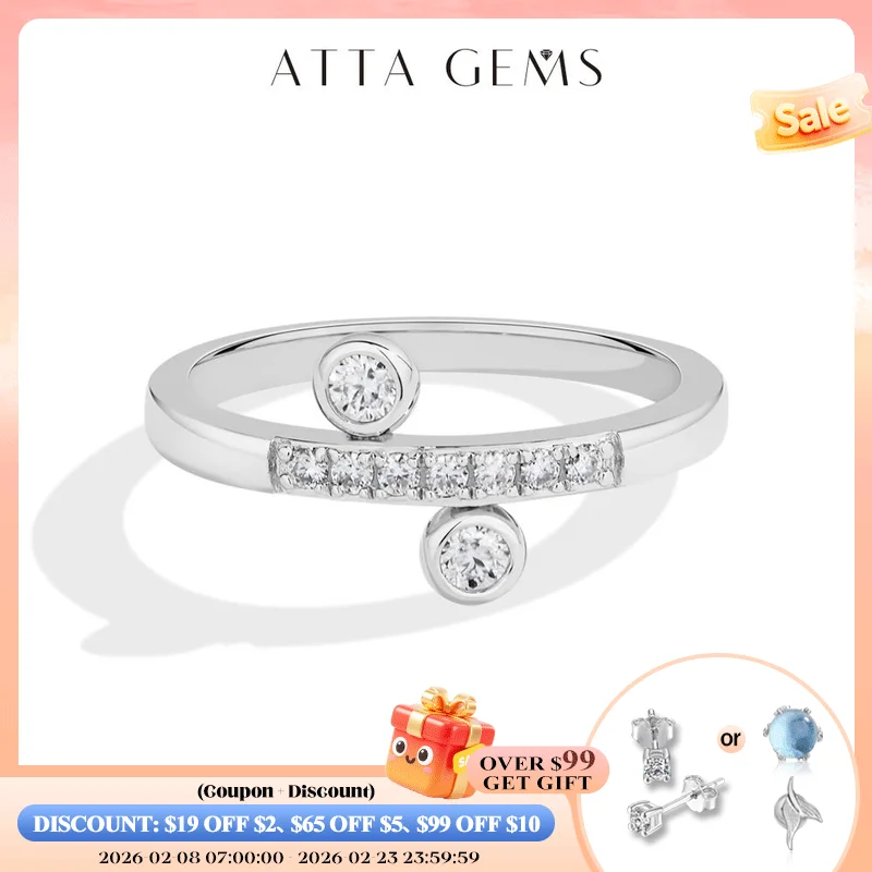

ATTAGEMS легкие роскошные кольца с муассанитом круглой огранки DVVS1 стерлингового серебра 925 пробы оригинальный дизайн обручальное кольцо для женщин ювелирные изделия