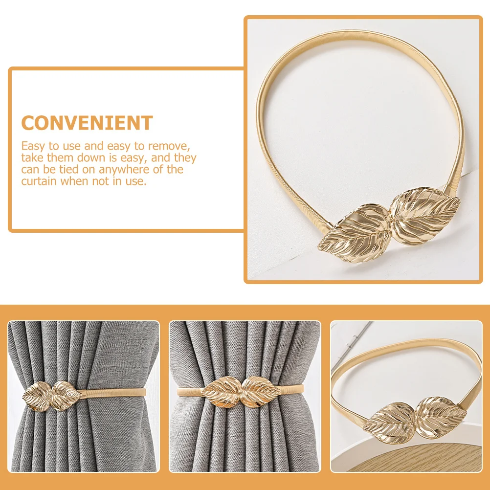 

2pcs Leaf Curtain Tiebacks Alloy Buckle Home Fixing Strap Accessories For Living Room Bedroom Kitchen Decor Prime Strap