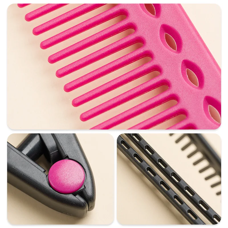 Hair Comb Disc Hair Styling Comb V-Type Clip-on Hair Comb Household Hair Straightening Comb Multi-color Optional