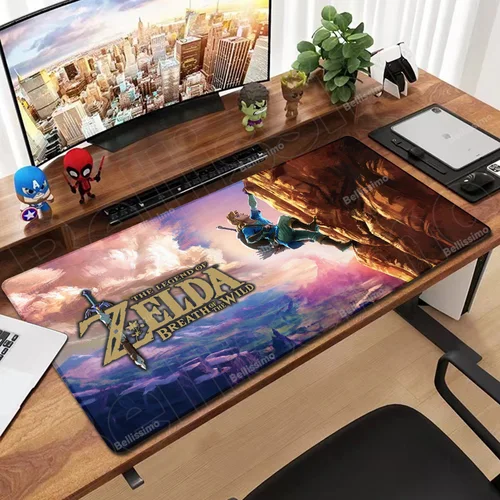 Imagen 2 del producto Alfombrilla de escritorio para armario de Gamer, alfombra para teclado, accesorios para juegos de ordenador, alfombrilla de expansión antideslizante, alfombrilla para ratón Zelda Xxl, alfombrilla de Anime