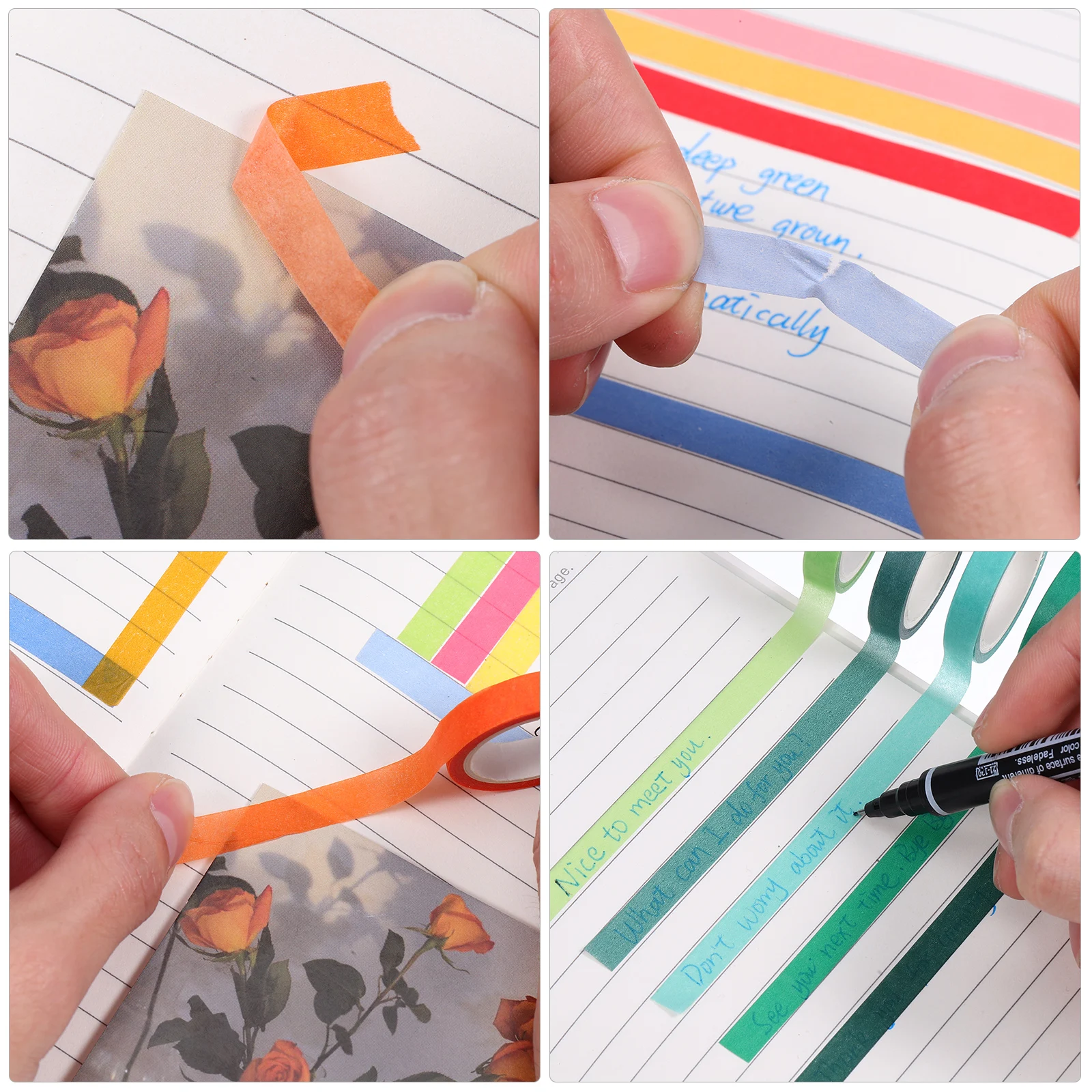 

60 Rolls Rainbow Washi Tape Stickers Diy Crafting Masking Tapes Solid Color Paper Roll Wrapping Decorative Adhesive Strong Easy