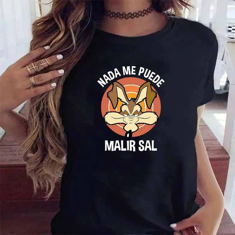 مضحك Wile E Coyote تي شيرت الرجال النساء الكرتون تي شيرت غير رسمي الجرافيك الاتحاد الأوروبي حجم بلايز الشارع الشهير Y2k التي شيرت الهيب هوب القوطية الملابس