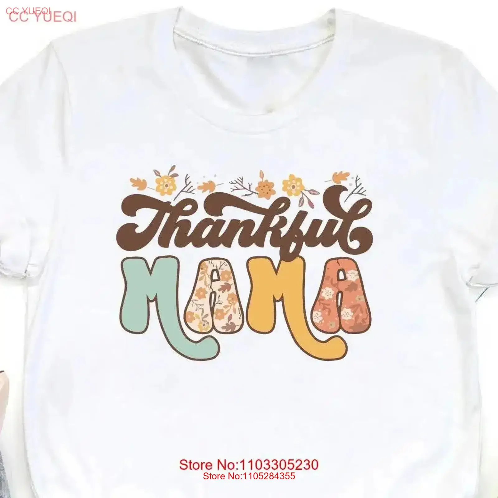 Thankful Mama T Shirt Thanksgiving Mom Family Dinner GifT Fall vintage Washed Stretched Unisex homme graphic fashion Stylish