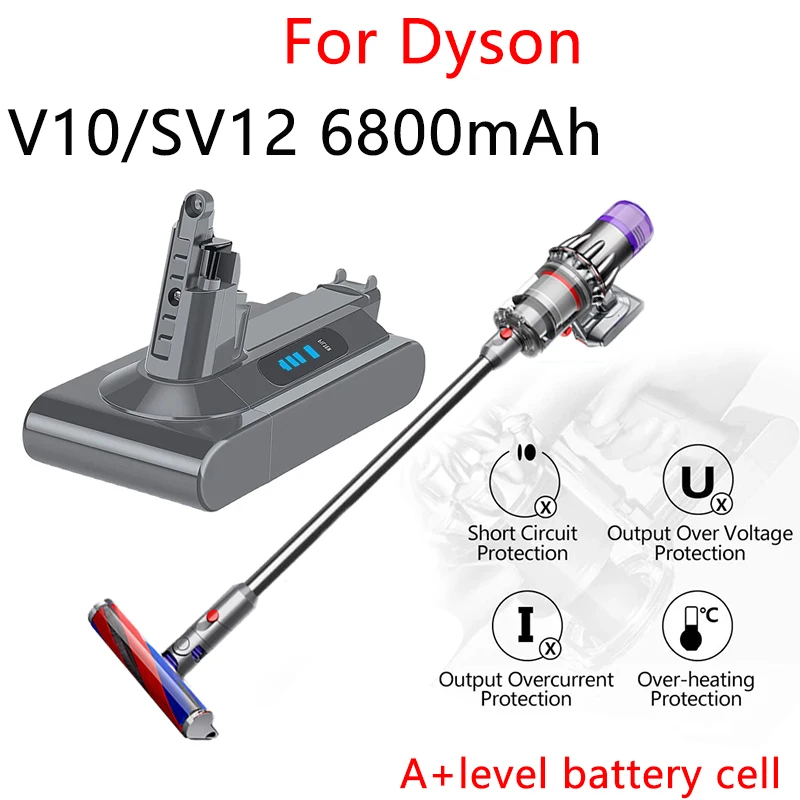Replacement for Dyson V10 Battery 25.2V 2300mAh-6800mAh 100% capacity Compatible with V10 Animal/Absolute Fluffy Vacuum Cleaner