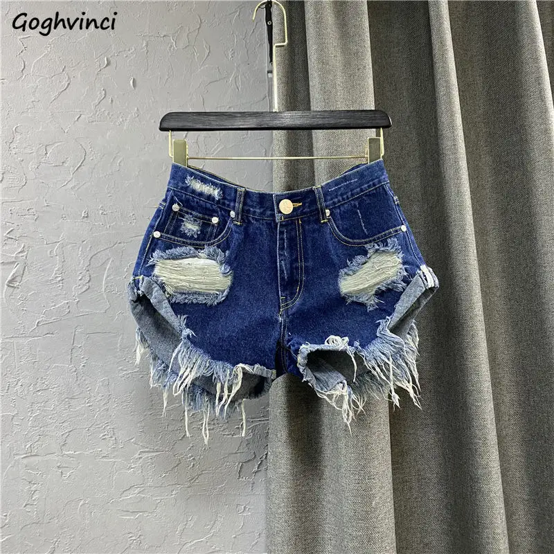 

Shorts Women Sexy Distressed Denim Korean Style Personal Ins Hot Girls Wide-leg Clothes Summer High Waist Chic New Vintage Y2k