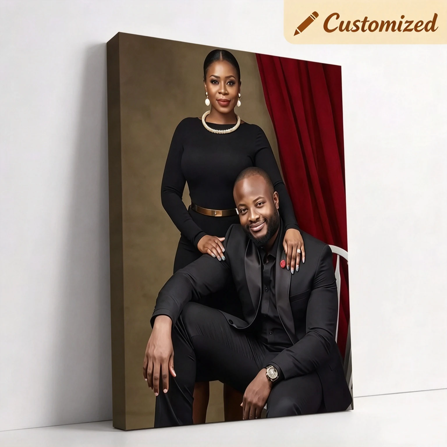 1PC Custom Photo Canvas Frameless Fabric Poster for Parents,Personalized Wall Art,Birthday Present,Entryway&Family Room Decor