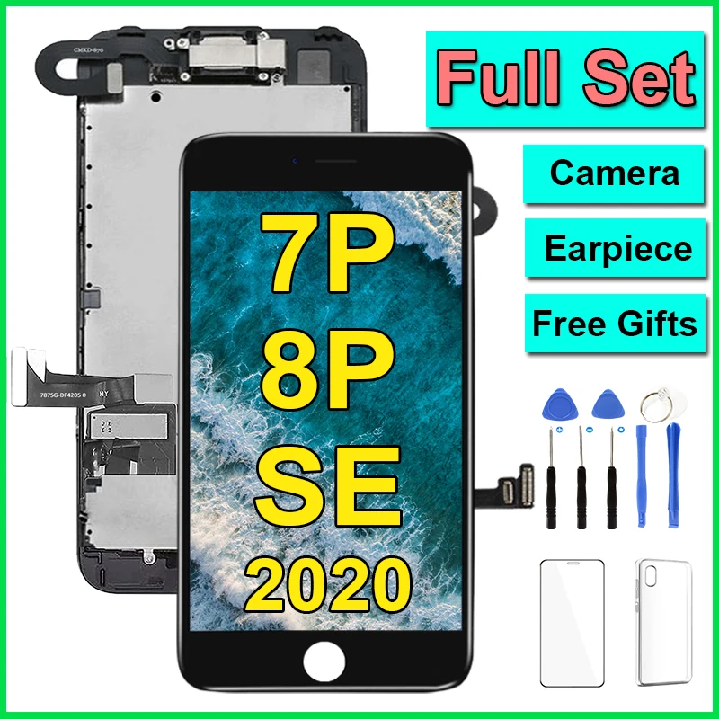 LCD Screen For iPhone 7 8 Plus 7P 8P SE2 Display Full Set Assembly 3D Touch Complete Replacement 100% No Dead Pixels+Camera