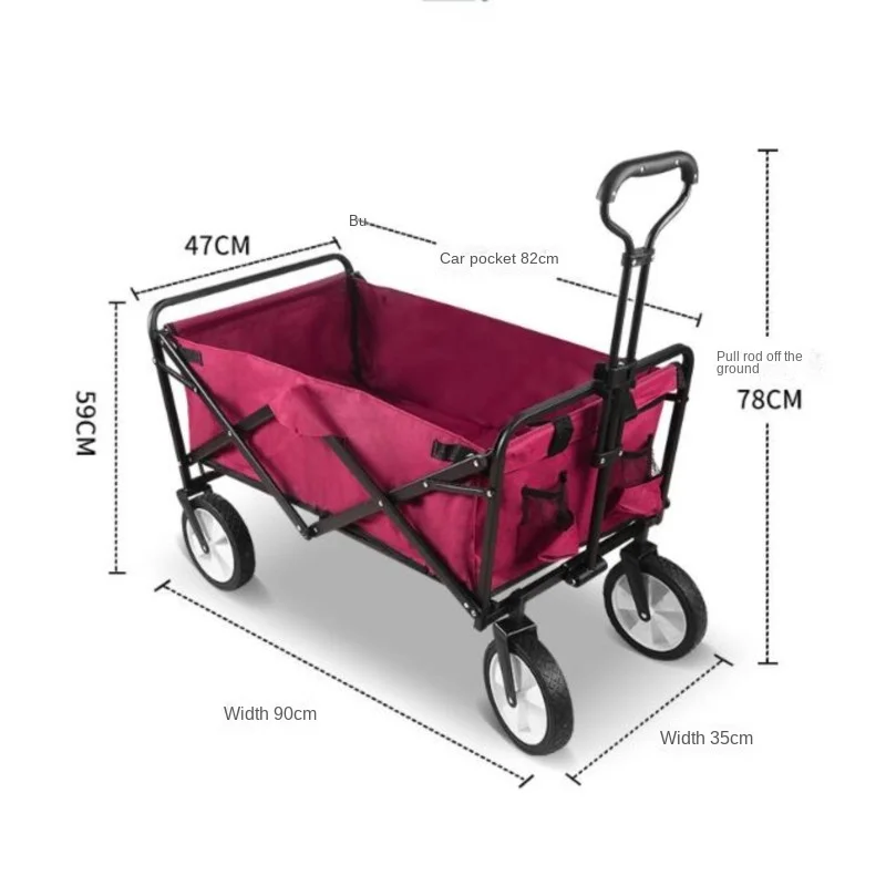 Cooya New-Portable Outdoor Camping Trailer, Folding Shopping Cart, Stand, Car Trailer, Picnic Cart, Kamp, New