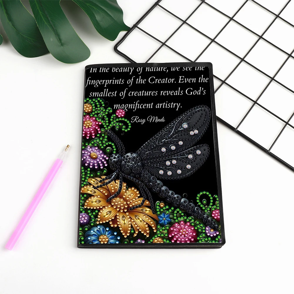 DIY الماس الفن دفتر يوميات دفتر ملاحظات بغلاف مُجلّد 60 صفحة الماس الفن دفتر أطقم A5 للبالغين المنزل مكتب الفن الرسم #2