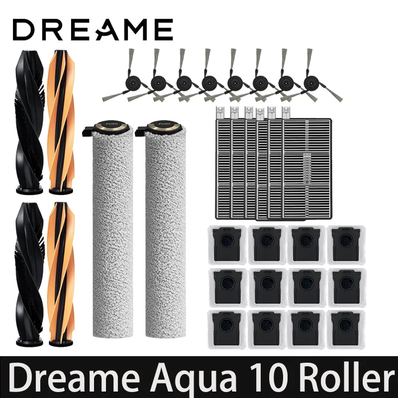 Accessoires pour aspirateur Dreame Aqua10 Roller/Aqua 10 Ultra Roller : brosse principale, filtre HEPA, rouleau de nettoyage, pièces de rechange
