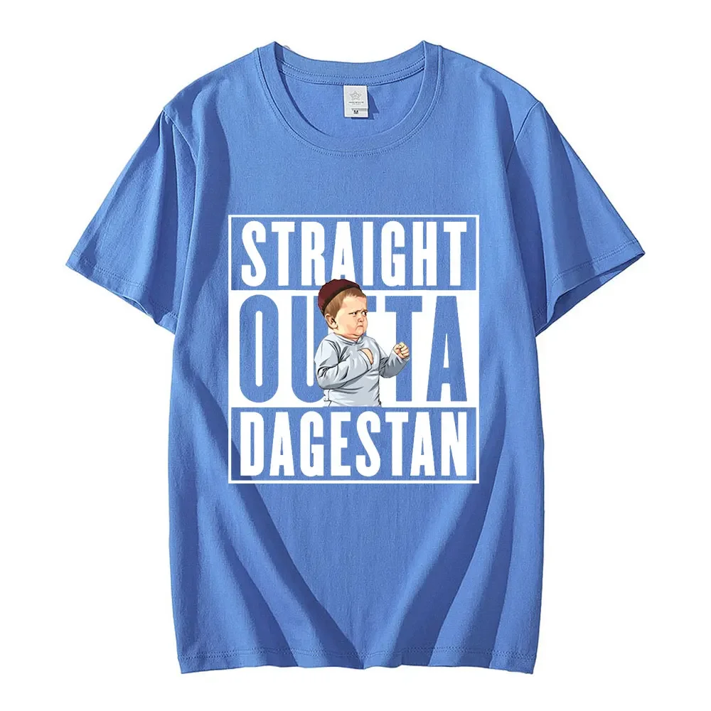 Hasbulla Fighting Meme T-shirt Straaight Outta Dagestan Mini Khabib Blogger Graphic Print T Shirt Men Cotton T-shirts Tops