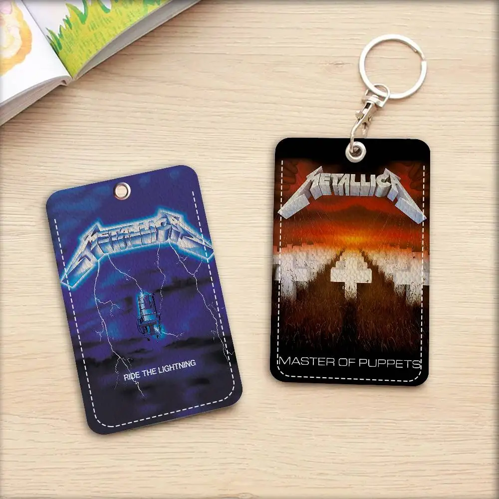 M-METALLICA Classics Band Office Supply Men And Women Credit Card Keyrings Student Card ID Card Holder Credential Holder Card