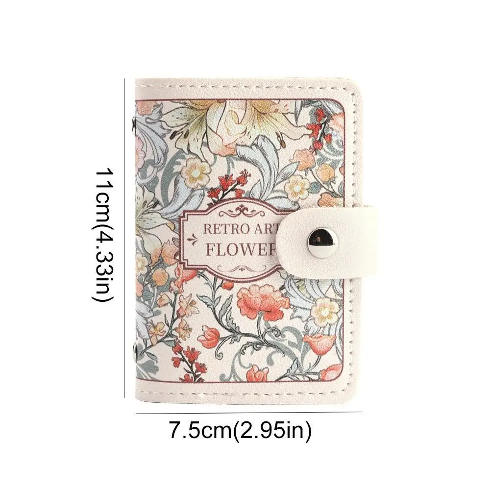 ID Bank Credit Card Vintage Floral Card Bag Card Cover PU Leather Oil Painting Card Holders Large Capacity Gentle