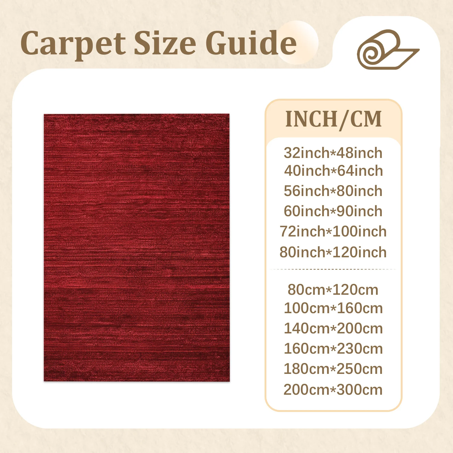 Large Indoor Velvet Area Rug, Non-Slip Dotted Backing, Low Pile, Machine Washable Deep Red Vertical Striped Floor Rug for Living Room, Bedroom, Soft Plush Home Decor Accent
