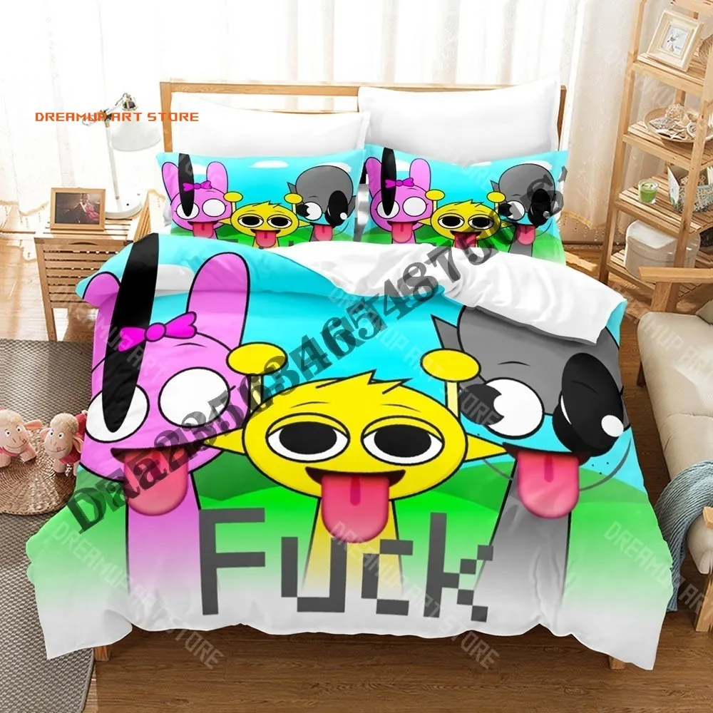 2026 3D Print Sprunki Game Bedding Set Single Twin Full Queen King Size Bed Set Adult Kid Bedroom Duvetcover Sets Bed Sheet