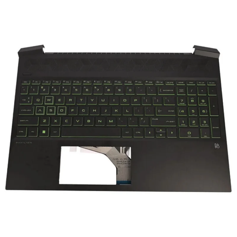 A++ For HP Pavilion 15-EC TPN-Q229 Palmrest Upper Green Backlit Keyboard L72597-001