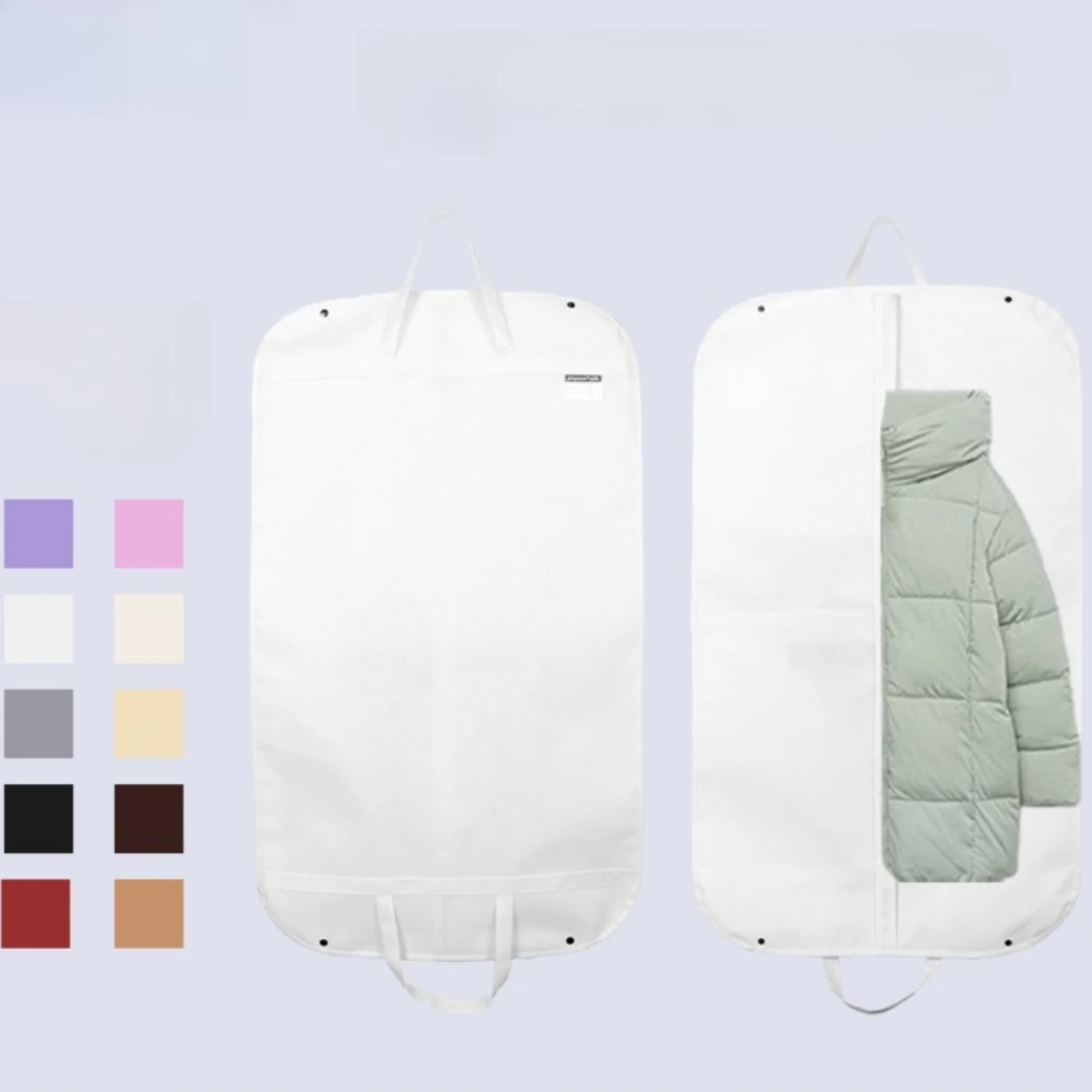 

2pcs 100cm Down Jacket Dust-proof Bag Non-woven Fabric Snap Fastener Suit Cover Clothing Hanging Organizers for Suits Cover Bag