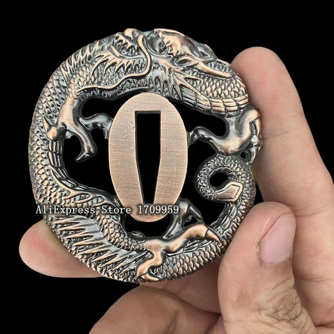 Very Nice Alloy Tsuba Dragon Guard For Japanese Sword Samurai Katana//Wakizashi/Tanto Knives HandGuard  DIY Metal Fittings