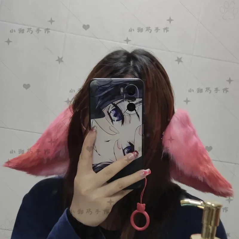 Anime Genshin Impact Yae Miko Cosplay Hand Work Headband Hair Hoop Simulated Ears Girl Headwear Clips Halloween Wig Accessories