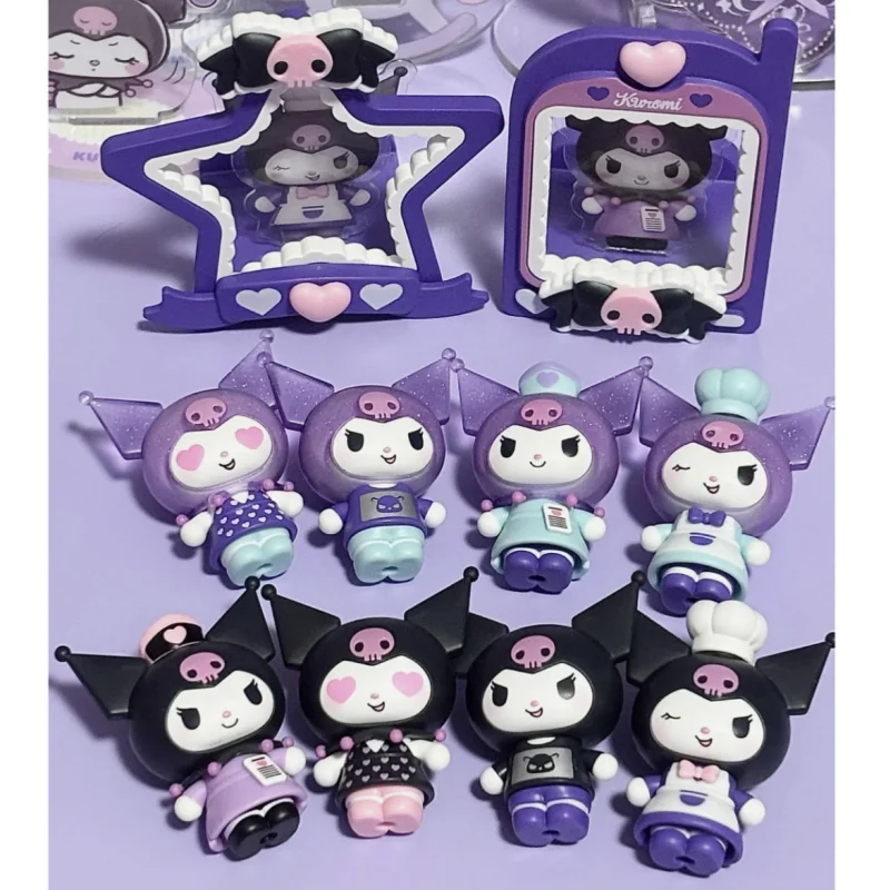 

New Original Kuromi Blind Box Mini Assembled Model Toy Blind Bag 4 Styles Scene Stage Refrigerator Magnet Surrounding Gifts