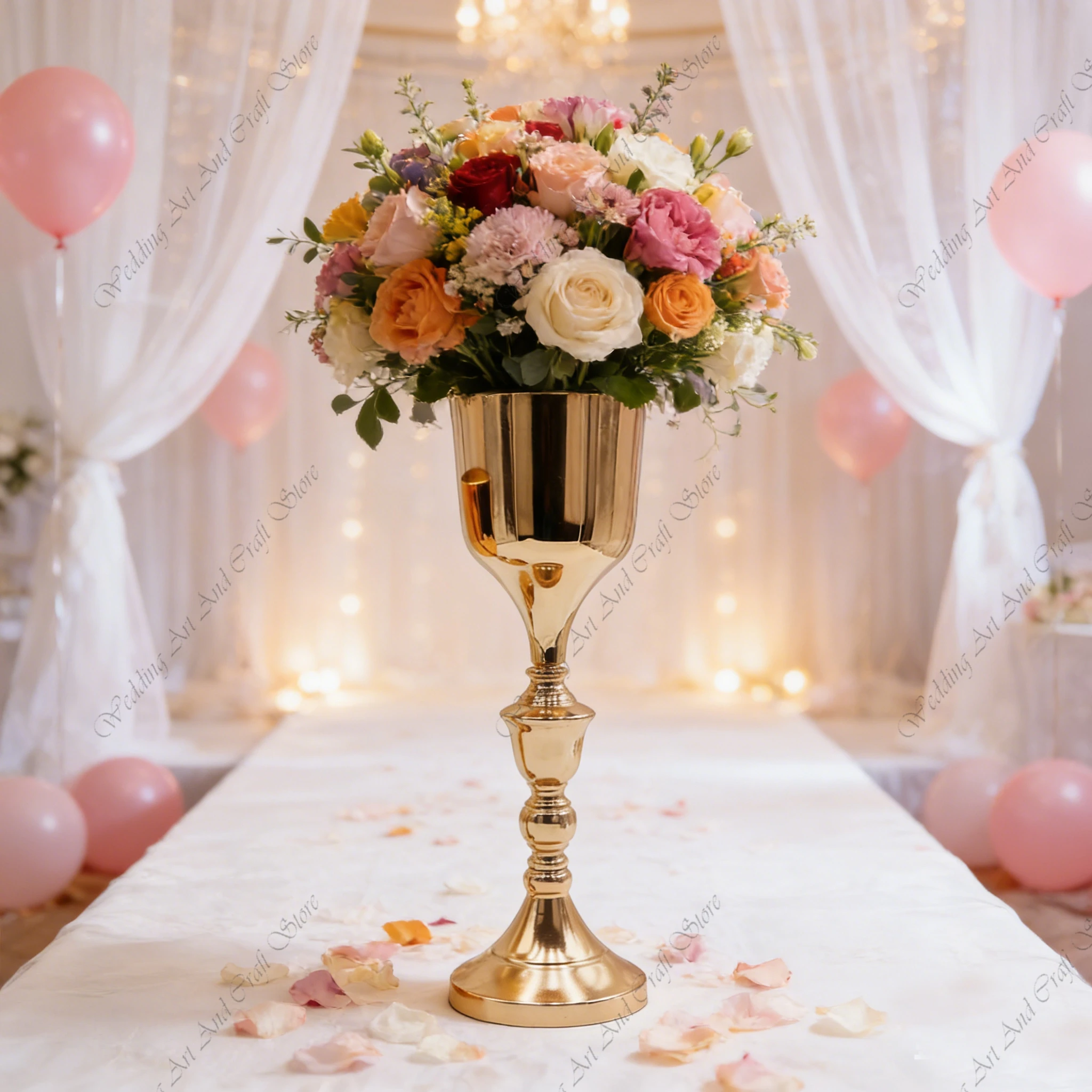 

10 шт. f30, 40-80 см, необычный свадебный сценический фон, украшение, золотой цветочный шар, центральная часть стола, металлическая свадебная ваза для цветов ivy615