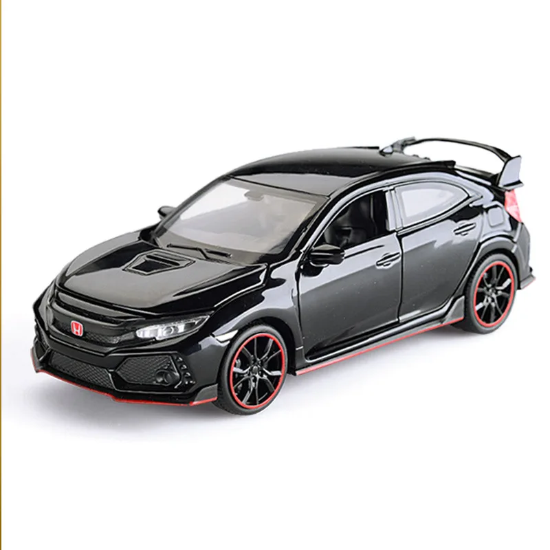 1:32 HONDA Limited Edition CIVIC TYPE-R Diecasts Toy Vehicles Metal Sound Light Car Model Collection Car Toys For Children Gift