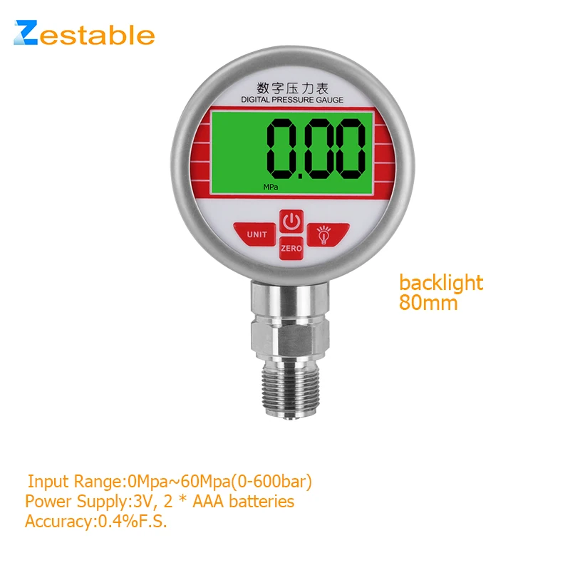 Digital Pressure Gauge Wireless bar mpa psi 0-600Bar Air Liquid Fuel Oil Water Digital Pressure Manometer Low Pressure Gauge