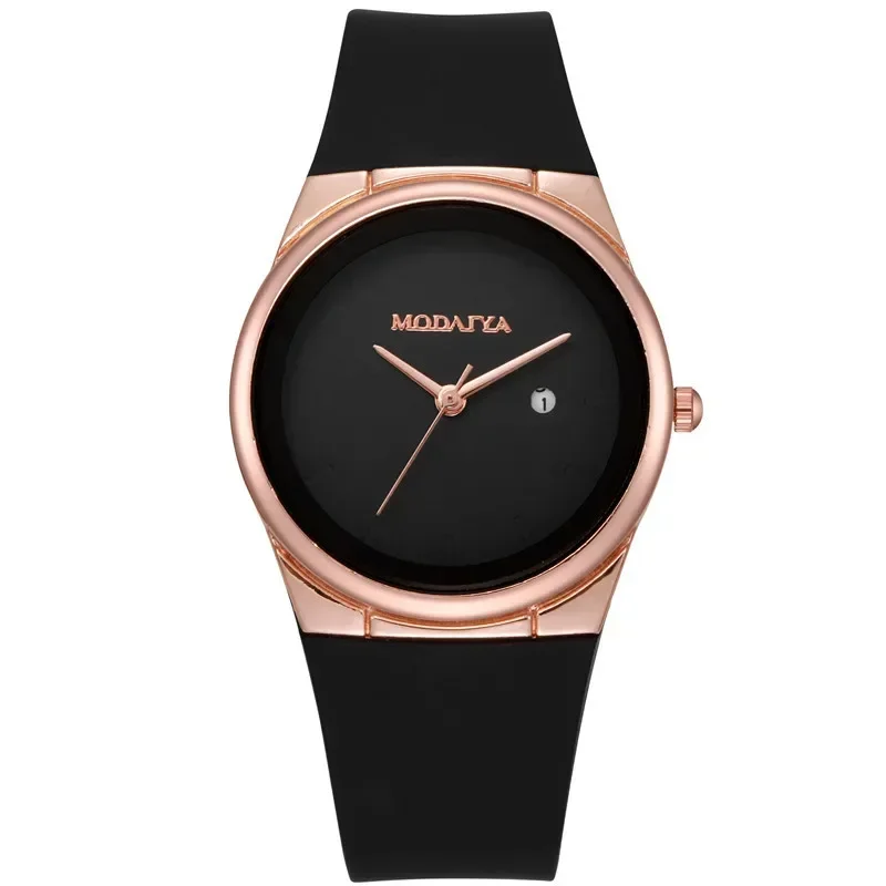 Montre à quartz avec bracelet en silicone pour femme, montre-bracelet pour étudiant, mode minimaliste, calendrier, livraison directe, nouveau