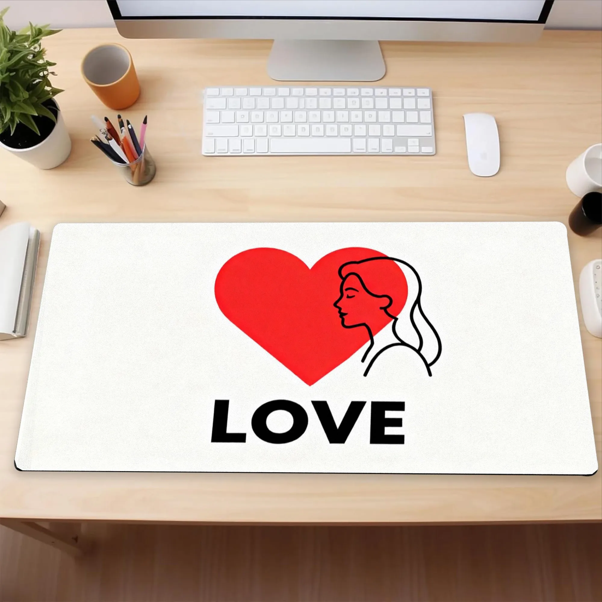 Heart Silhouette Gaming Mouse  - Rubber Mat Desk ulasan dan harga