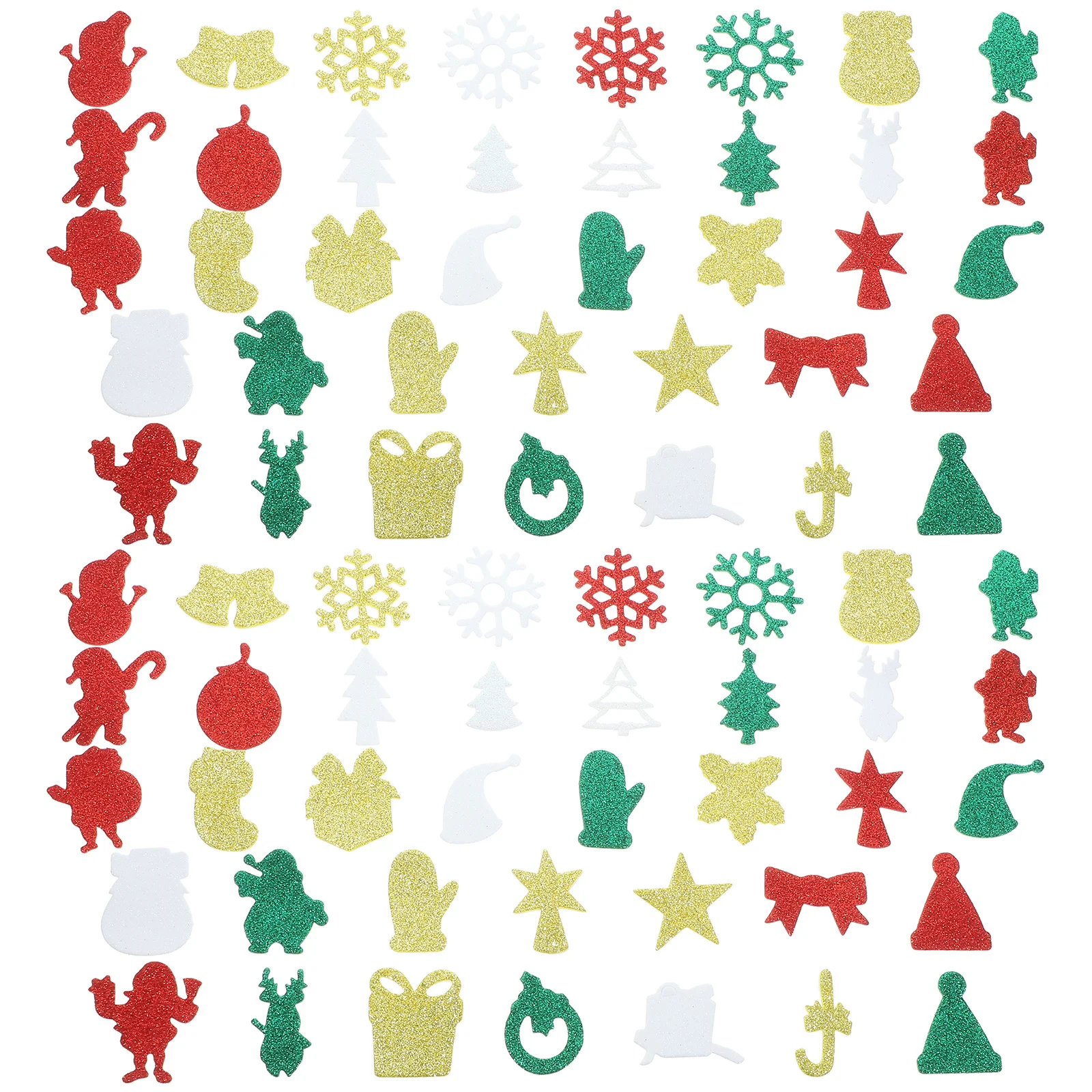 

50Pcs Christmas Foam Stickers Self Adhesive Xmas Stickers Glitter Decorative Decals for DIY Crafts Holiday Wall Decor