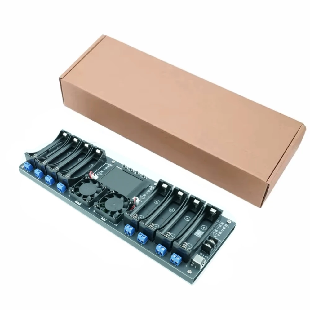 8 Channels 18650 Lithium Battery Capacity Tester 2.4-inch Color Screen Digital Battery Power Detector Module DC5V 10A Automatic