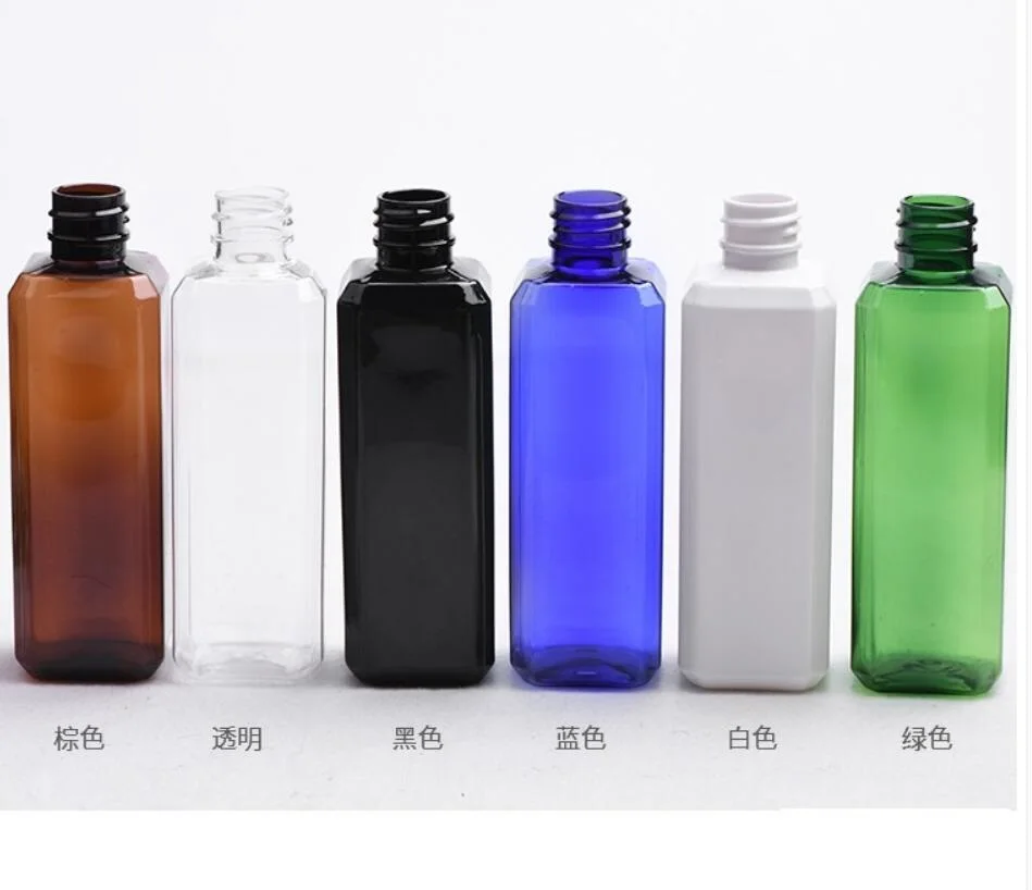 Bouteille carrée en plastique PET de 100ml, pulvérisateur de brouillard d'eau de toilette, sérum, toner essentiel, soins de la peau, emballage cosmétique