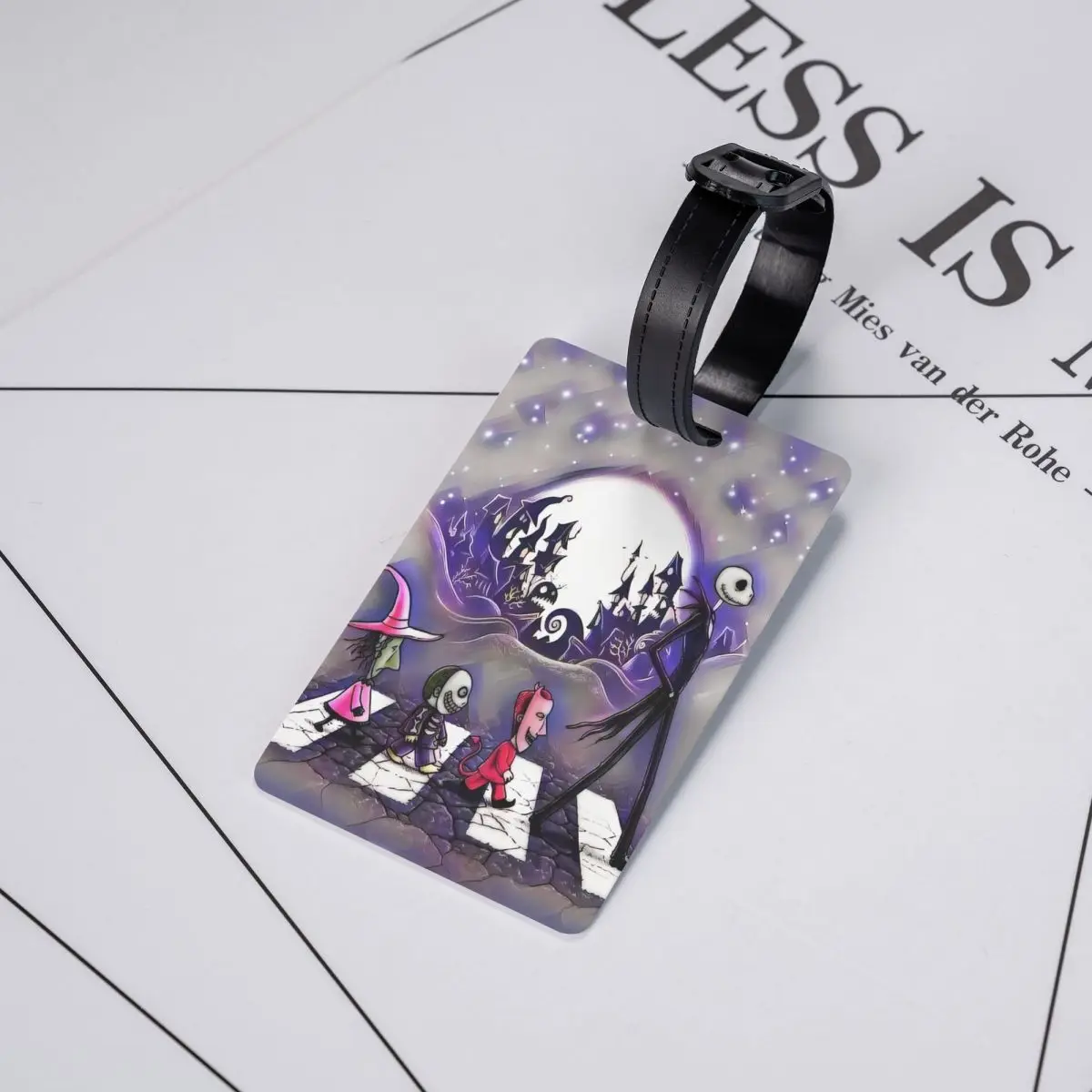 Etichetta per bagagli personalizzata Jack Skellington Protezione della privacy Etichette per bagagli Nightmare Before Christmas Etichette per borse da viaggio Valigia