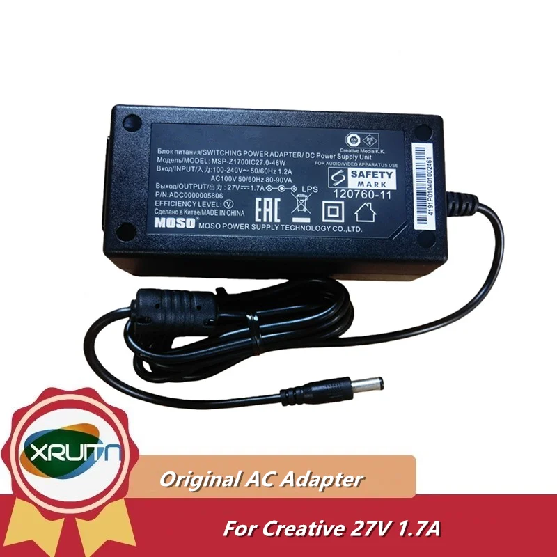 Genuine Moso MSP-Z1700IC27.0-48W 27V 1.7A Switching Power Adapter AC DC Power Supply for Creative GigaWorks T20 II  Charger