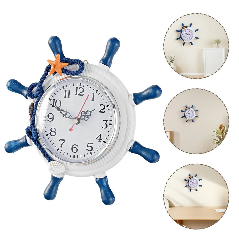 

Wooden Wall Mediterranean Decorative Home Clock No Blue Wall Clock For Living Room Bedroom Office Decor