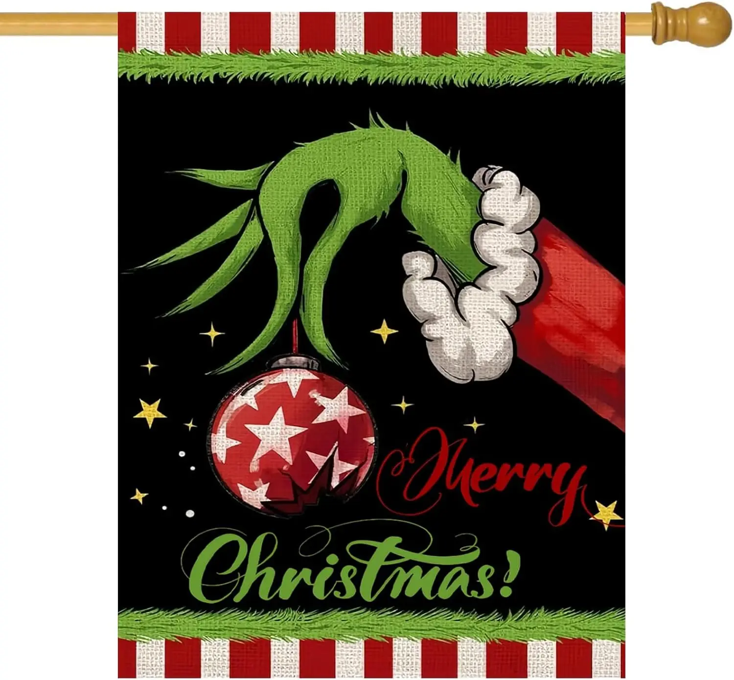 Christmas Garden Flag, Burlap Yard Flag For Christmas Outdoor Decorations,Xmas Garden Flags for Winter Decoration,Merry Christma