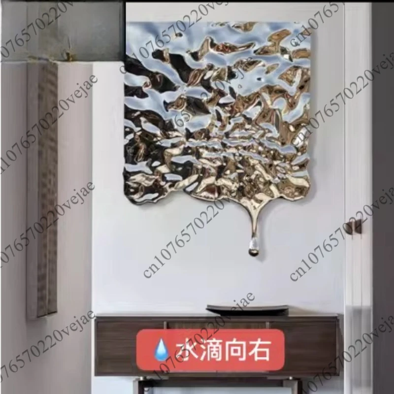 Mirror Stainless Steel Hanging Decorations Bump Ripple Water Drop Wall Hanging Nordic Home Decor American Porch Wall Decoration