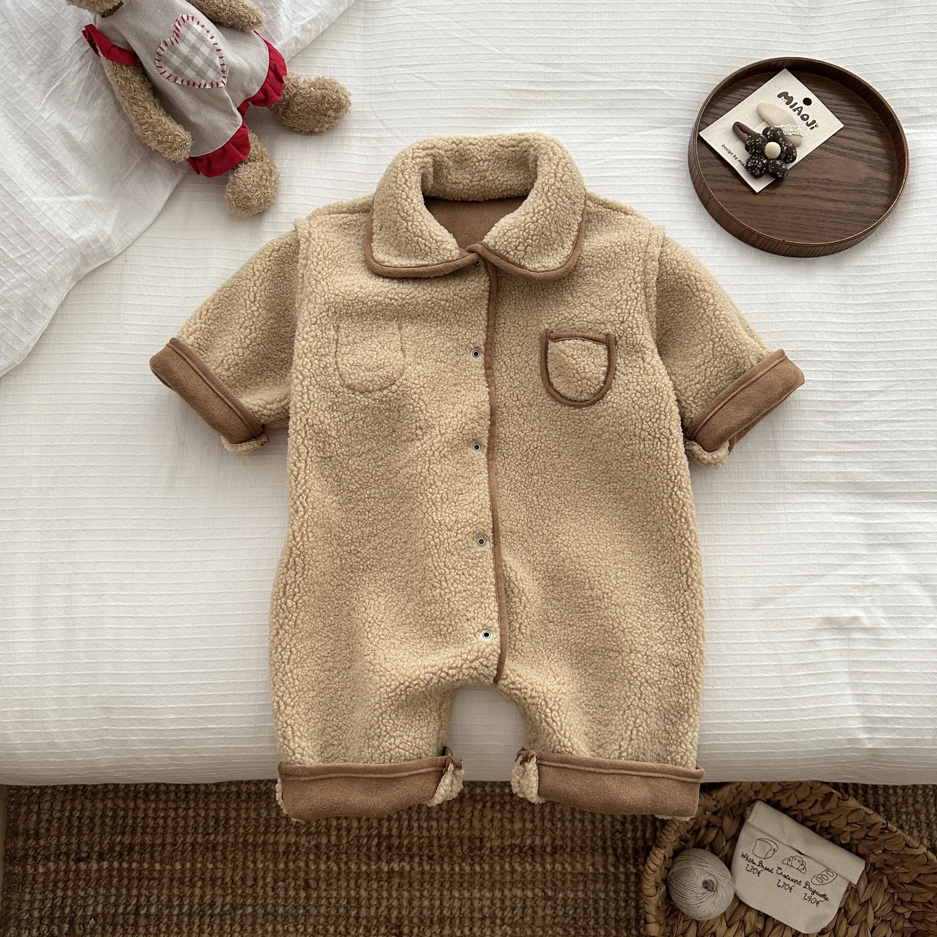 2026 Winter Baby Boy And Baby Girl With Thick And Warm Plush jumpsuit, Stylish Outdoor Jumpsuit  127