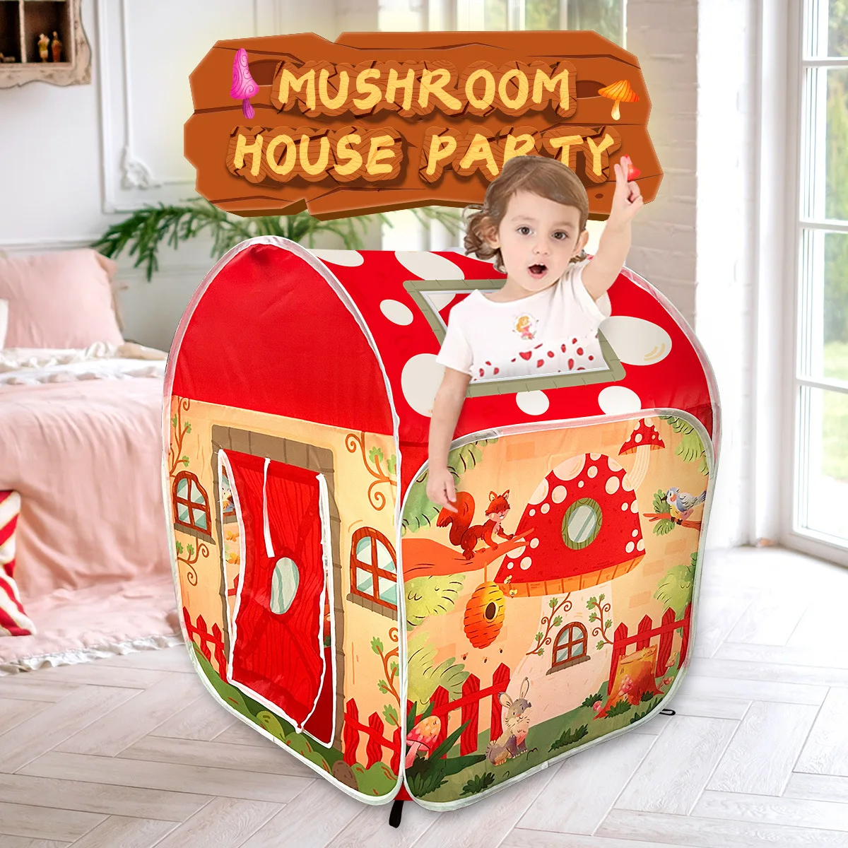 Kinderzelte Baby Spielplatz Kinder Kind Zelt Indoor Outdoor Spiele Spielhaus Camping Pilz Häuser Hütte Spielzeug für Jungen Mädchen