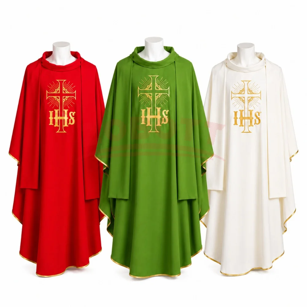 Disfraz de monje medieval, capa de sacerdote, túnica con estampado de cruz, vestido, vestimenta religiosa de Jesús, vestimenta de ministro, vestimenta de clérigo, manto.