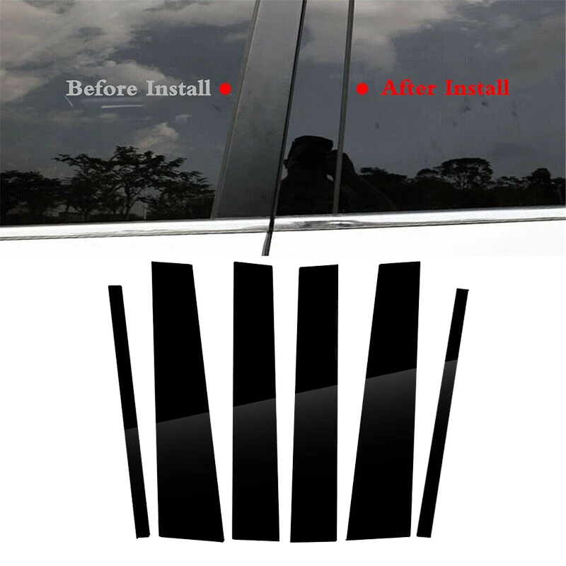 

Car Exterior Front Rear Left Right B Pillar Door Window Post Cover Trim Set Fit for Honda Acura TL 2008 2007 2006 2005 2004