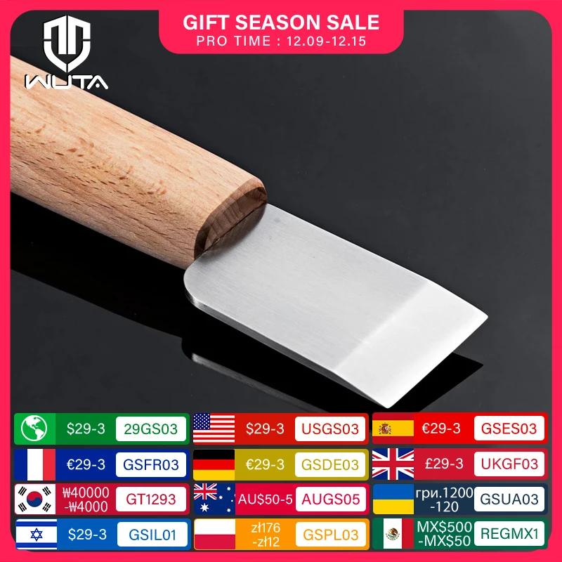 WUTA Professional Leather Craft Cutting Knife DIY Craft Knife Sharping Skiving Tool High Speed Steel Blade Right/Left Handed