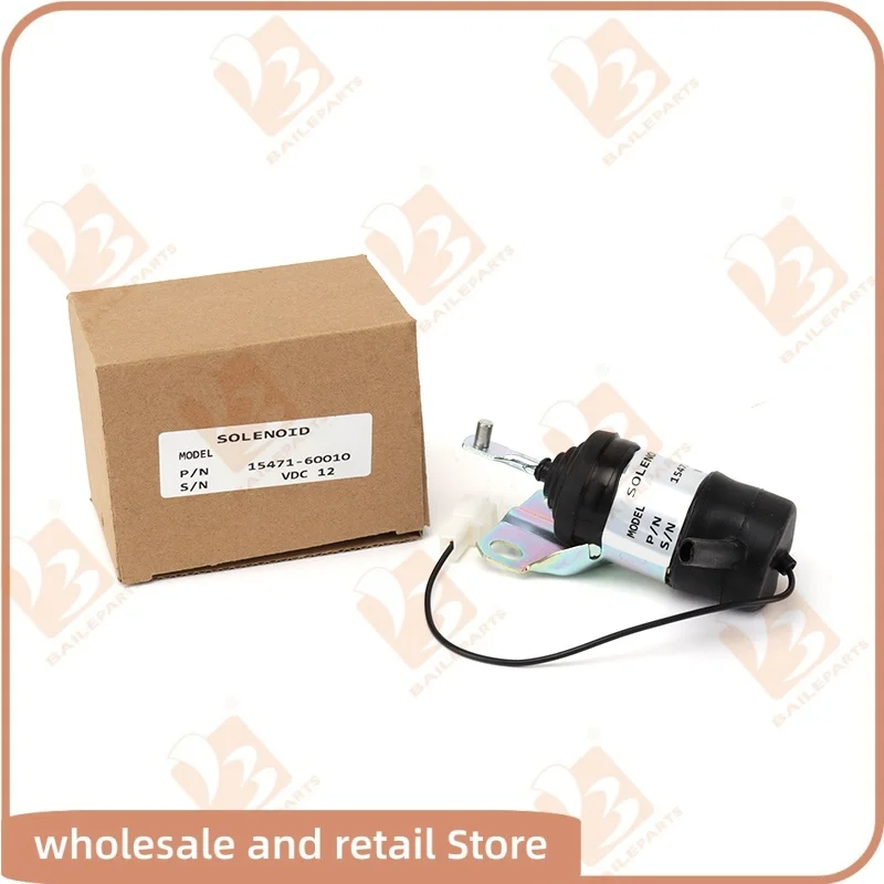 For Kubota 15471-60010 12V Fuel Shut Off Solenoid 052600-1000 15471-60013 R400B Tractor Part Generator Stop Solenoid Valve Parts