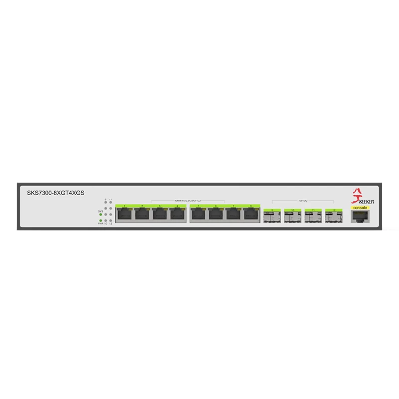 XikeStor All 10G L2 Mnanaged 8-Port 10G RJ45 and 4-Port 10G SFP+ Ethernet Support VLAN/ Port Aggregation