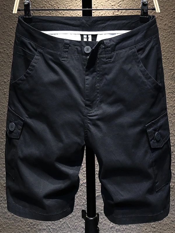 

Summer New Men's Casual Cotton Shorts Loose Straight Leg Workwear Pants Five-Quarter Length Versatile Youthful Breathable