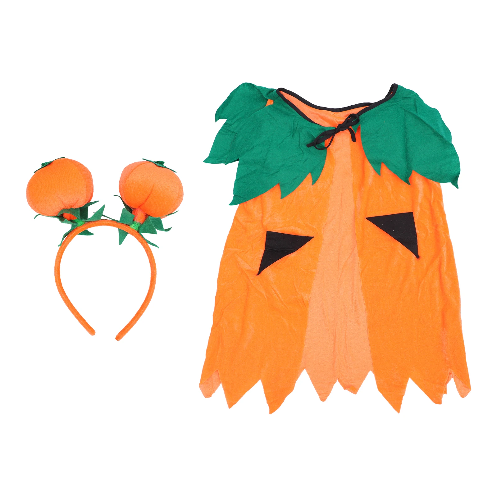 

Pumpkin Cape Halloween Cloak Shawl Kids Costume Breathable Cloth Material Festive Creative Cosplay Clothing Accessories