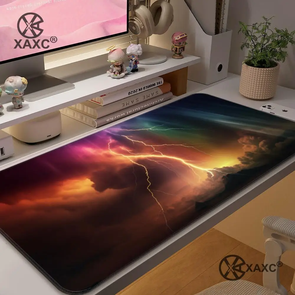 Thunder And Lightning XAXC Mouse Pad large keyboard mouse desk pad non-slip rubber gaming mouse pad laptop mouse carpet